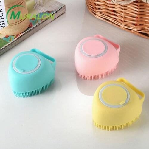 Pet Dog Shampoo Brush 2.7oz/80ml Cat Massage Comb Grooming Scrubber Brush for Bathing Short Hair Soft Silicone Rubber Brushes