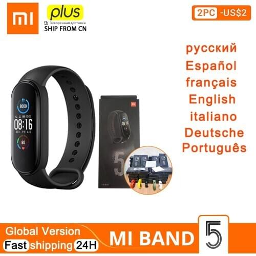 Global Version New Xiaomi Mi Band 5 Smart Bracelet 4 Color AMOLED Screen Miband 5 Fitness Traker Bluetooth Smartband miband 5
