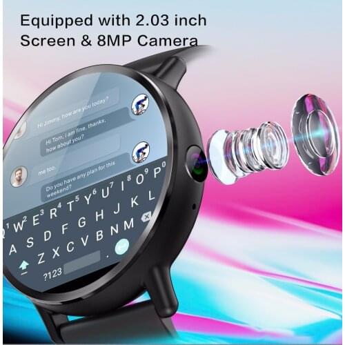 4G Smart Watch Android 7.1 OS 8MP Camera GPS 2.03 Inch DM19 Screen 900Mah Smartwatch with sim card for Sports Business Men Women