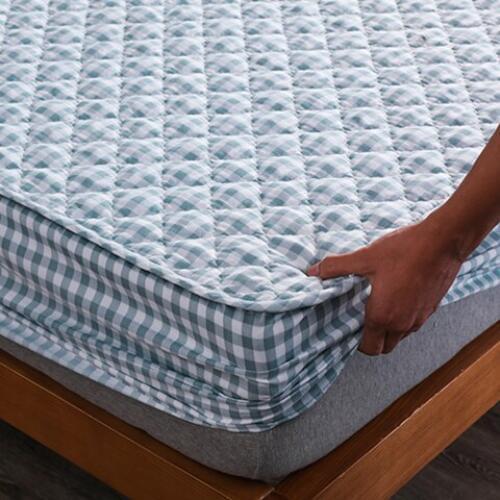Cotton Thicken Quilted Mattress Cover Anti-bacterial Mattress Protector Topper Pad Soft Fitted Sheet Not Including Pillowcase