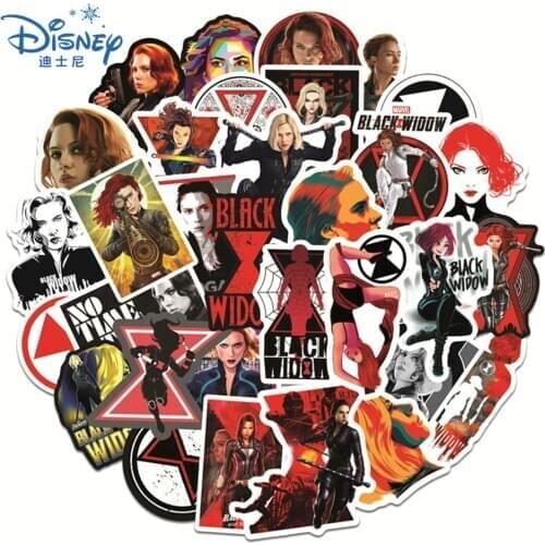 10/30/50PCS Marvel Black Widow Stickers Cool Disney Avengers hero Waterproof Guitar Luggage Skateboard Laptop Kids Stikers Toys