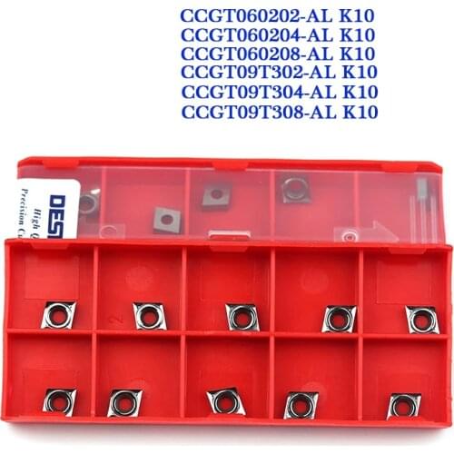 10PCS CCGT060202 CCGT060204 CCGT09T302 CCGT09T304 CCGT09T308 AL K10 CNC Lathe Turning Tool CCGT Cutter Blade for Aluminum