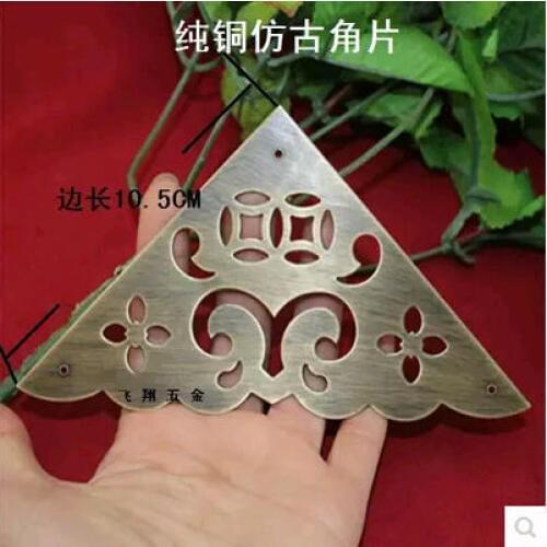 105MM Copper door corners Brass Angle code Gusset Furniture Brass Accessories Single Bread angle Corner sheeting Wholesale