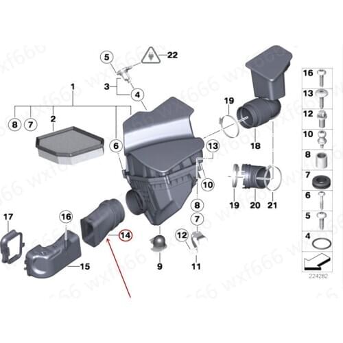 Air duct Air intake manifold Suitable for 5 Series F07b mwF10 F18 520i 520Li 528i 2009-2017 Air filter inlet Ventilation duct