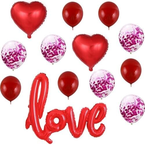 Foil Balloons A set Of Large Conjoined Love Confession Proposal Aluminum Valentines Day Wedding Decorations Layo