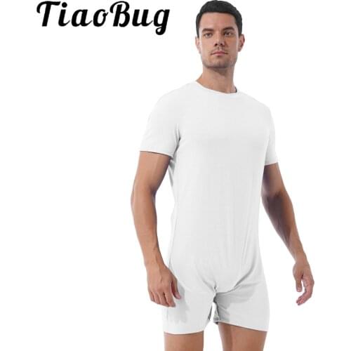 Zipper One-pieces Rompers for Mens Round Neck Jumpsuit Summer Sports Exercise Running Casual Invisible Male Short Bodysuit