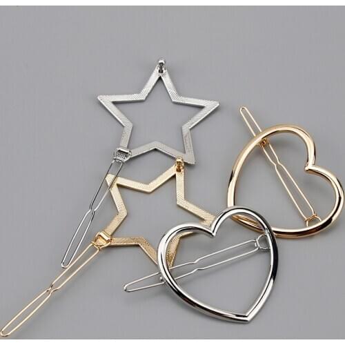 Fashion Women Girls Star Heart Hairclip Delicate Hairpin Hair Decoration Jewelry Hair Clips Hair Accessories