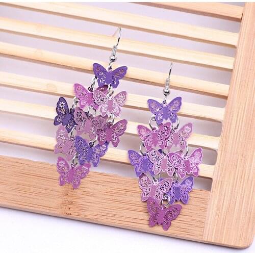 2020 Bohemian Womens Earrings Fashion Color copper Butterfly Earrings Animal Sweet Colorful Stud Earrings Girls Jewelry