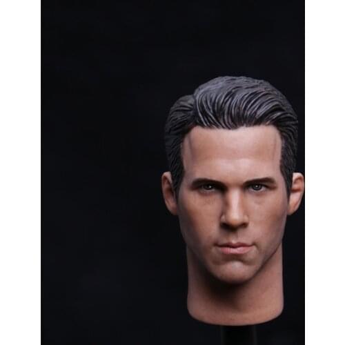 1/6 Scale Male Actor Ryan Reynolds PVC Head Sculpt For 12inches Male Body Action Figures Accessories