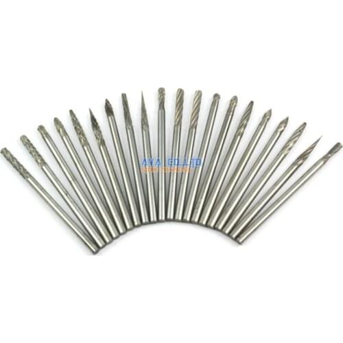 1 Set 20 Pieces 2.35mm Tungsten Carbide Burr Rotary Cutter File 2.35mm Shank