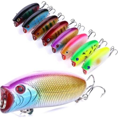 1pcs 10g 5.5cm Big Popper Fishing Lures 3D Eyes Bait Topwater Crankbait wobbler Tackle Poppers Leurre