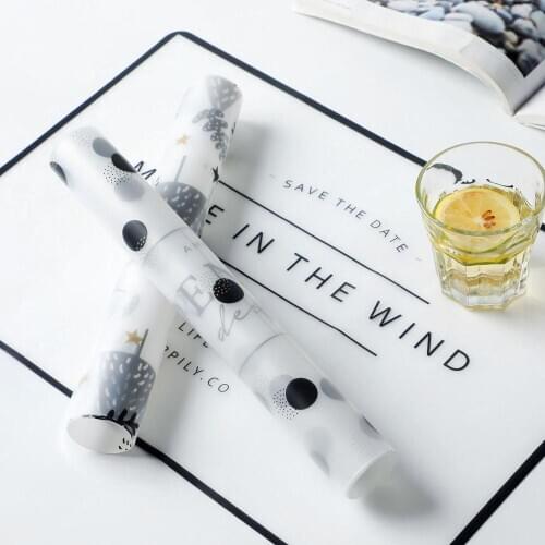 1PC Nordic Rectangular Waterproof Table Mat Plastic Heat Pad Creative Printing Tableware Mat Placemat