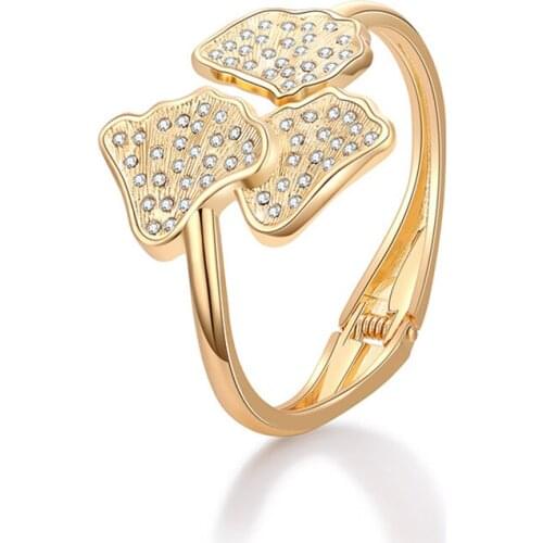 2021 Fashion Bijoux Gold Color Punk Hip Hop Bangles Crystal Bracelet for Women Costume Statement Jewelry Fashion Accessories