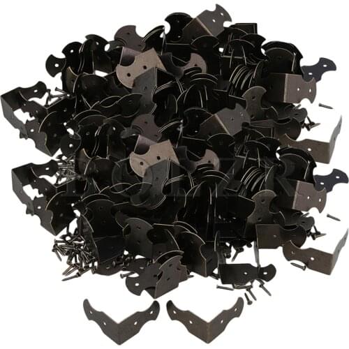 400PCS BQLZR 0.94x0.51inch Small Size Antique Decorative Vintage Box Corner Guards Protectors Edge Cover