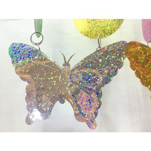 50g/lot Large Butterfly Sequins 130*90mm PVC Garment Decoration Sewing 2 Holes DIY Laser Silver