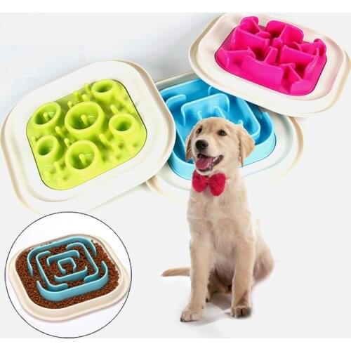 Safety Plaetic Pet Dog Feeder Eating Slow Dog Cat Food Bowls for Dogs Puppy Big Dog Bowl Bottle Mascotas Products for Pets Plate