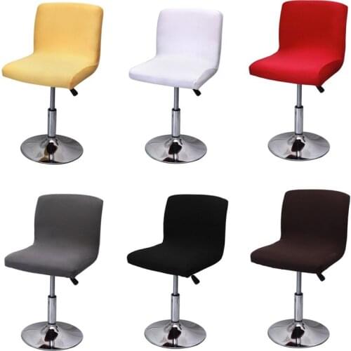 Bar Stool Chair Cover Low Back Chair Cover Spandex Seat Cover Elastic Rotating Lift Office Modern Solid Color Elastic Chair Set