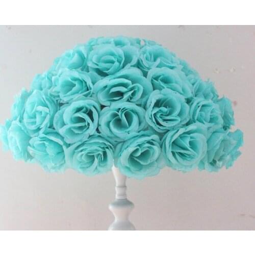 SPR 45cm*4 pcs Rose kissing ball artificial silk flower wedding decoration Tiffany Blue color