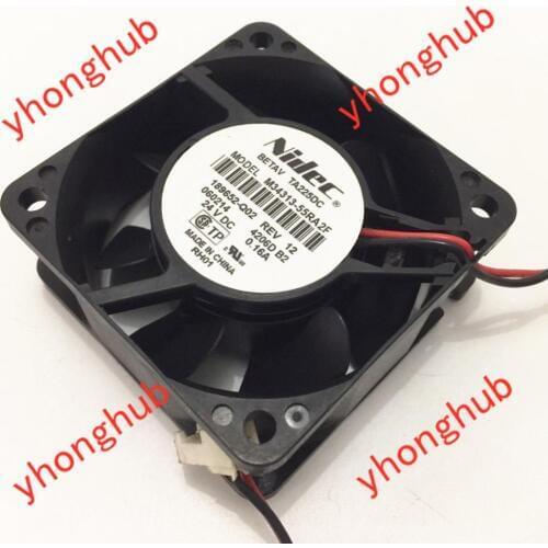 Nidec M34313-55RA2F DC 24V 0.16A 60x60x25mm 2-wire Server Cooling Fan