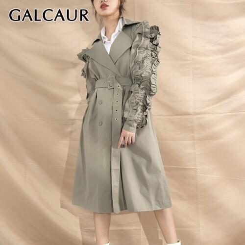 GALCAUR Women's Long Trench Coats