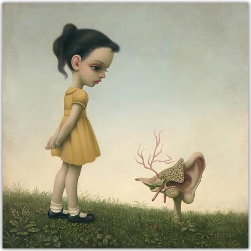 Holover Modern Pop Art "Ear"By Mark Ryden,Canvas Oil Painting Childish & Weird Poster Unframed Home Decor Aesthetic