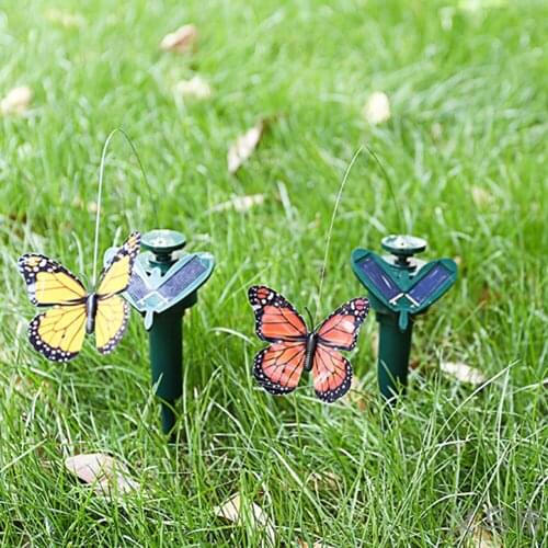 Solar Powered Artificial Flying Butterfly Hummingbird Lawn Stake Garden Yard Art Wedding Garden Decoration Ornament