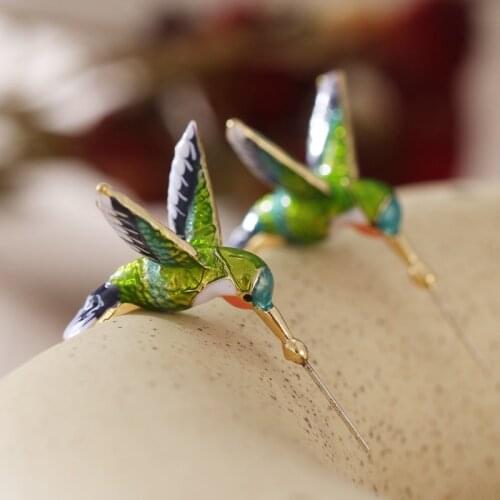 Exquisite Women Cute Hummingbird Animal Earrings Statement Jewelry Gifts