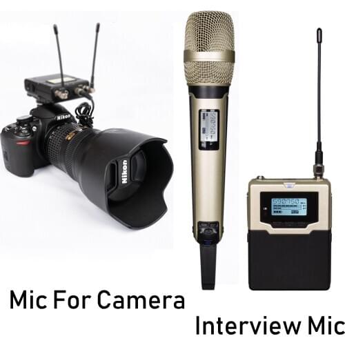 Leicozic DSLR Camera Live Recording, Interview,Video Shooting, DV Portable Wireless Handheld & Lavalier Lapel Microphone 100M