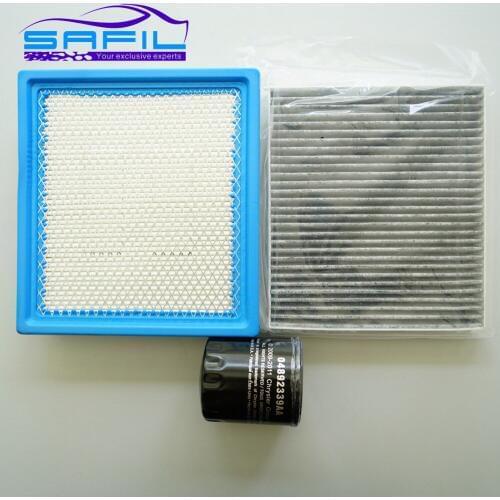 Set filters for Dodge Journey air filter + cabin air condition+ Oil filter 68081249AC 05058693AA 04892339AA MO-339