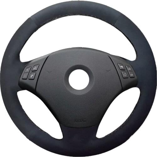 Alcantara Leather Hand-stitched Black Suede Steering Wheel Cover for BMW E90 320 318i 320i 325i 330i 320d X1 328xi 2007