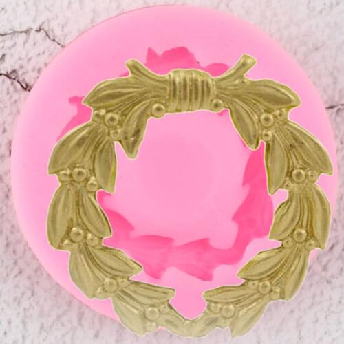 Leaf Garland Cake Border Silicone Molds Frame Cupcake Topper Fondant Cake Decorating Tools Candy Clay Chocolate Gumpaste Moulds