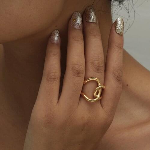 MANGOSKY Unique Design Double Line Cross Winding Rings For Women Gifts