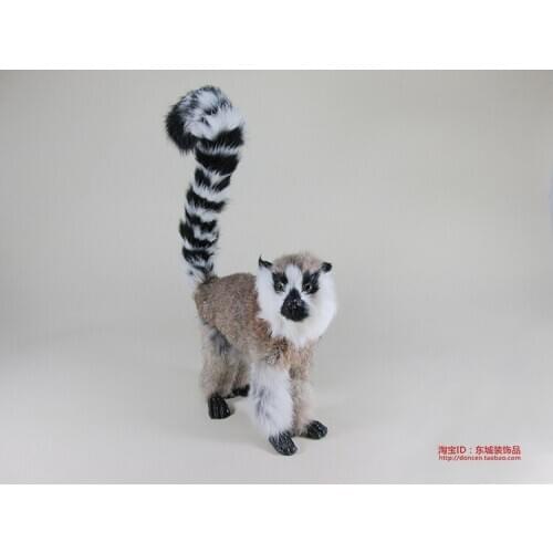 Simulation cute lemur 22x7x32cm model polyethylene&furs monkey model home decoration props ,model gift d483