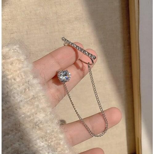 Fashion Trendy CZ Stone Mixed Ear Post Cuff Clip On Earrings Fake Cartilage Earring for Women Clip Earrings No Pierced Earrings