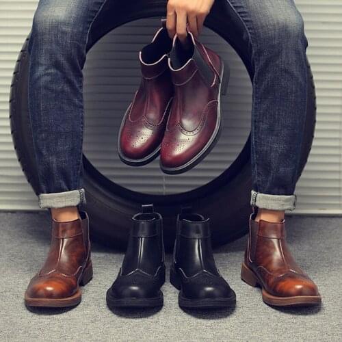 Autumn Winter Men Boots Big Size 40-48 Vintage Style Men Shoes Casual Vogue High-Cut Lace-up Warm Hombre gh