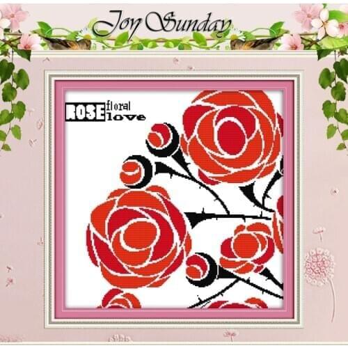 The Red Rose Patterns Counted Cross Stitch 11CT 14CT Cross Stitch Sets Wholesale Chinese Cross-stitch Kits Embroidery Needlework