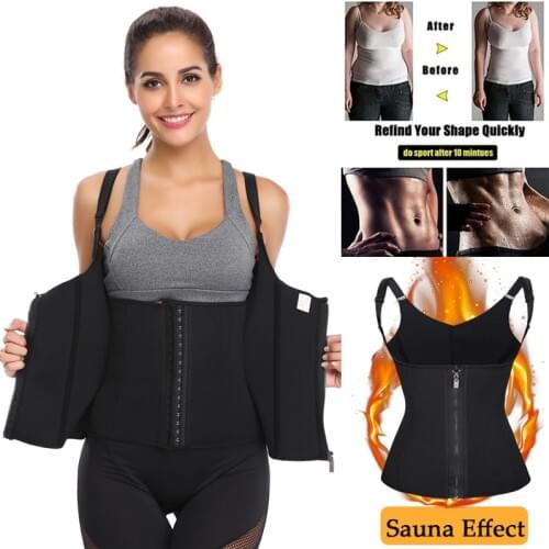 Neoprene Sauna Sweat Vest Waist Trainer Body Shapewear Women Thermo Shaper Workout Modeling Strap Slimming Corset Fitness Strap