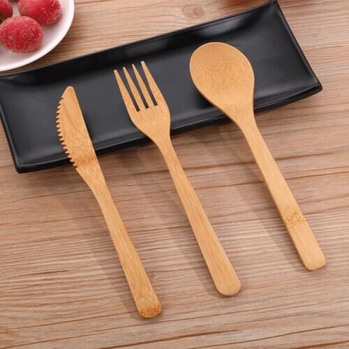 New Kitchen Utensils Japanese Style Eco-friendly Biodegradable Bamboo Tableware Bamboo Cutlery Three-piece Set