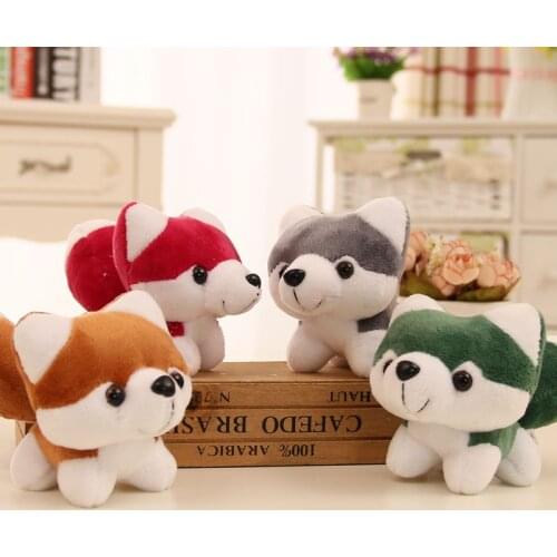 New cute dog 10cm plush Husky Keychain bag decoration stuffed soft high quality christmas festival gift for kid friend
