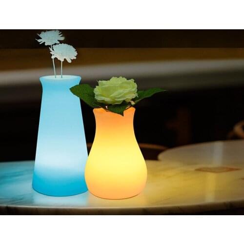 Novelty Vase Night Lamp 16-Color Light Changes Rechargeable Table Light for Bedroom Dining Room Coffee Bar Decoration