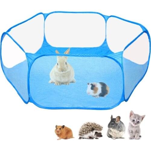 Small Animals Tent Cat Cage Foldable Pet Playpen for Rabbit Kitten Cat Exercise Yard Fence Kids Playpen Fence Pet Dog Supplies