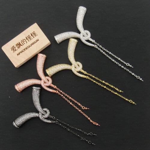 APDGG 55x90mm gold plated pendant connector cubic zircon Micro Pave necklace pendant Jewelry DIY