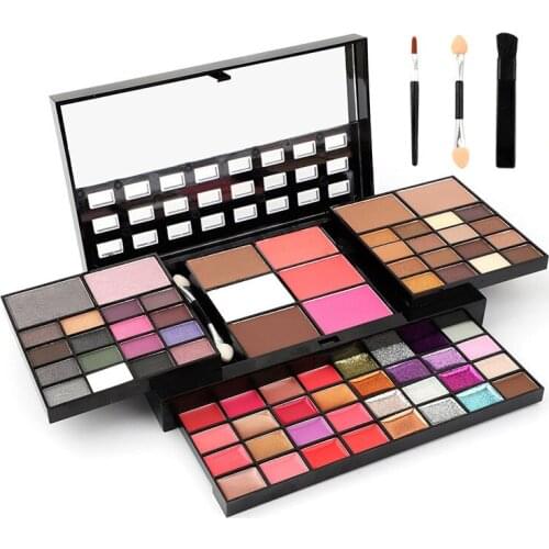 Professional 74 Color Makeup Set Matte Eye Shadow Long-Lasting Mascara Pressed Powder Cheek Blusher Complete makeup kit