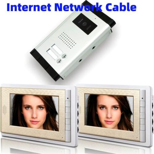 4/5/6 Apartments 7 Inch Monitor 100 Meter Wired Network Cable Video Door Phone Doorbell Home Security Visual Intercom System