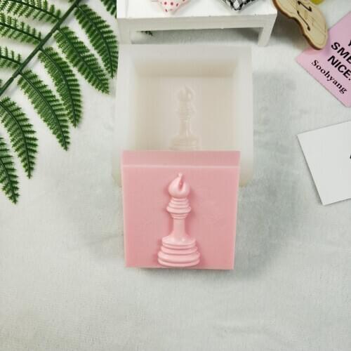 PRZY Bishop Square Soap Molds Chess Bishop Silicone Mold Clay Resin Gypsum Chocolate Candle Mold