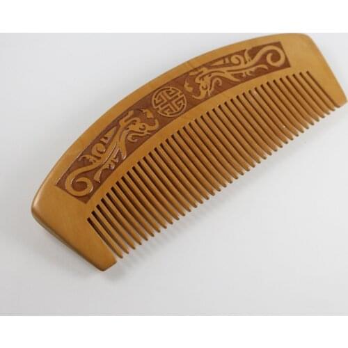 10pcs wholesale Natural Peach wooden carved comb taomu wooden comb holiday gift anti-static custom comb Massage 145*55*12.5mm