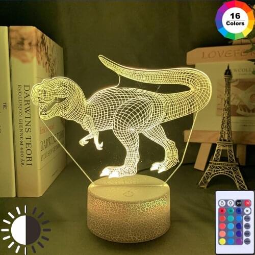 Animal Dinosaur 3D LED Neon Lamps RGB Night Lights Birthday Colorful Gift For Kid Child Bedroom Bedside Acrylic Table Decoration
