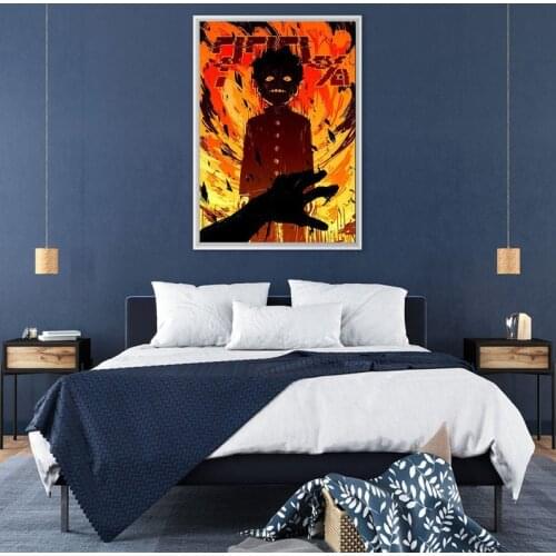 Self-adhesive Wall Stickers Mob Psycho Japanese Anime Poster Wall Art Poster Wall Picture For Living Room Home Decor