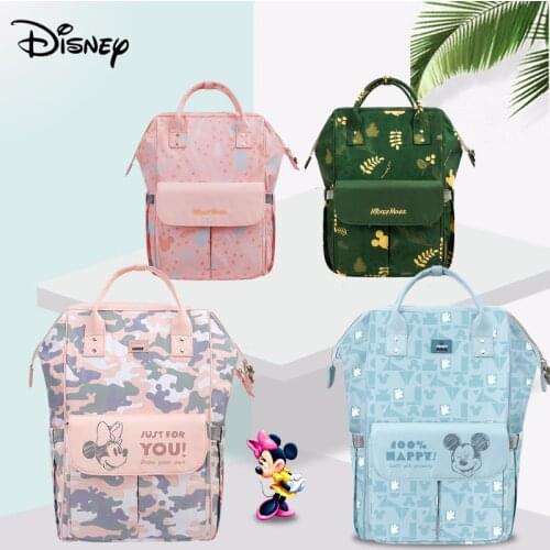 Disney Diaper Bags for Mom Waterproof Large Capacity Maternity Backpack Bebe Baby Care Mummy Nappy Bag Travel Stroller Bags USB