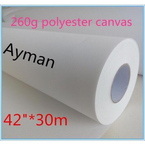260gsm Water Resistance Matte Polyester Roll Pigment And Dye Ink Printing Inkjet Canvas 42in
